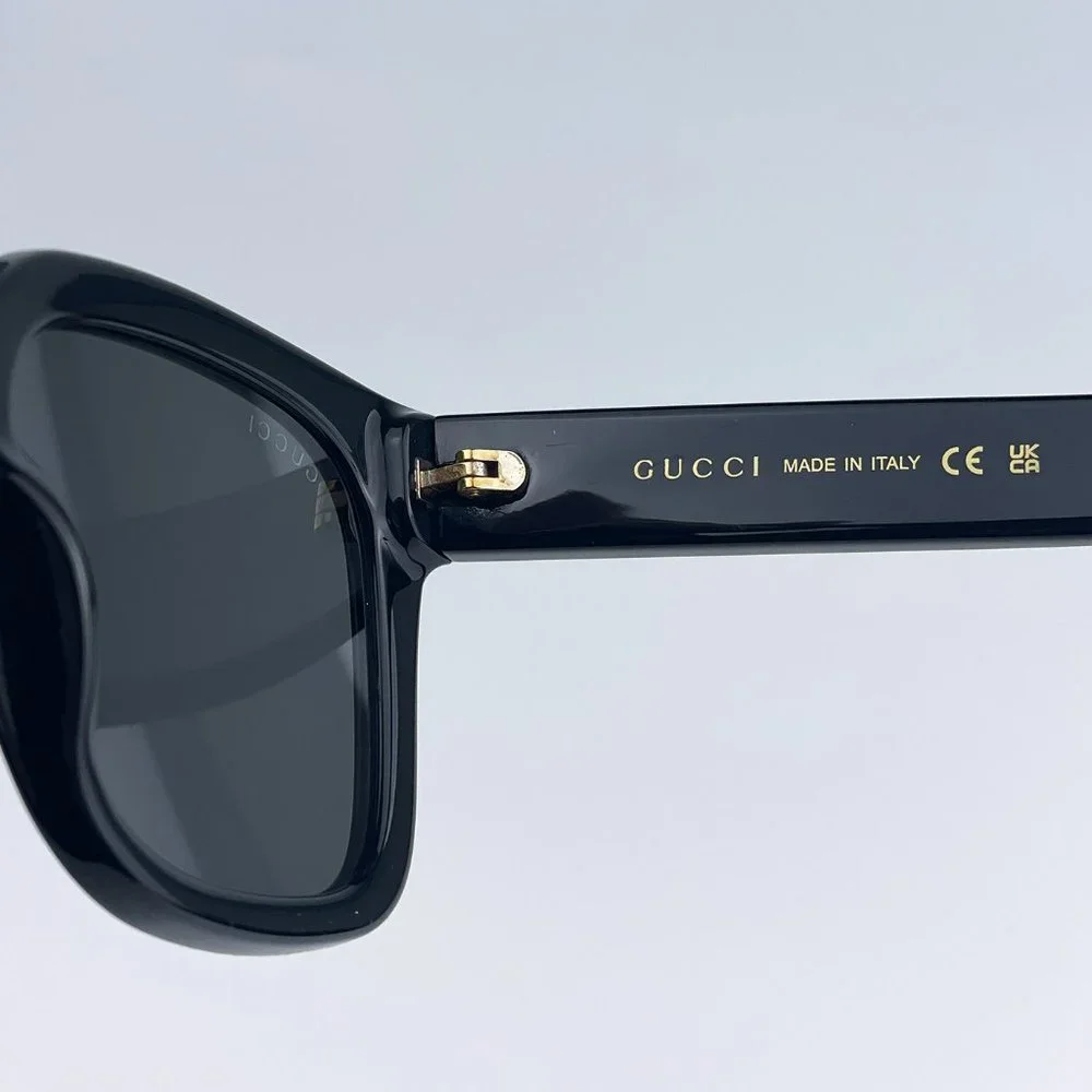 Gucci GG1338S 001 Sunglasses Black Green Grey Square Women